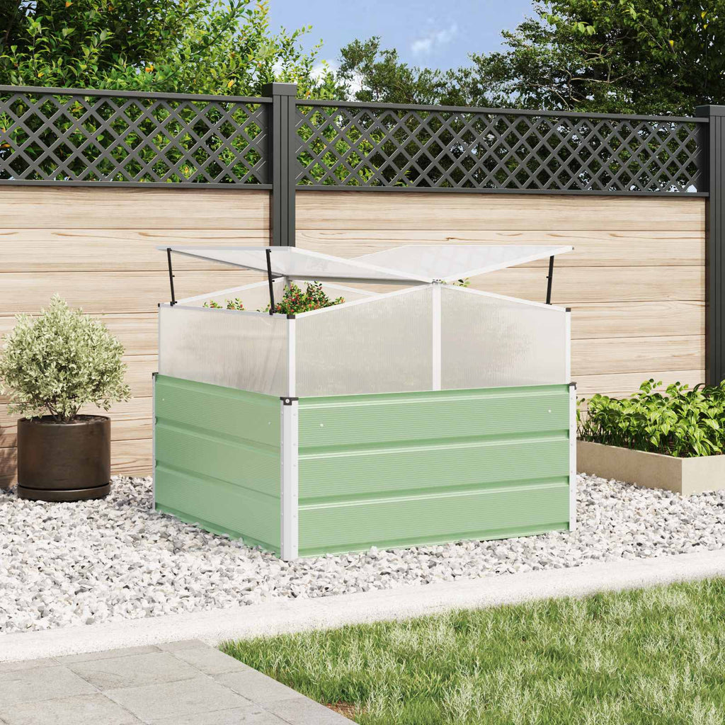 Fioriera Verde Pastello 100 x 100 x 77 cm Acciaio zincato