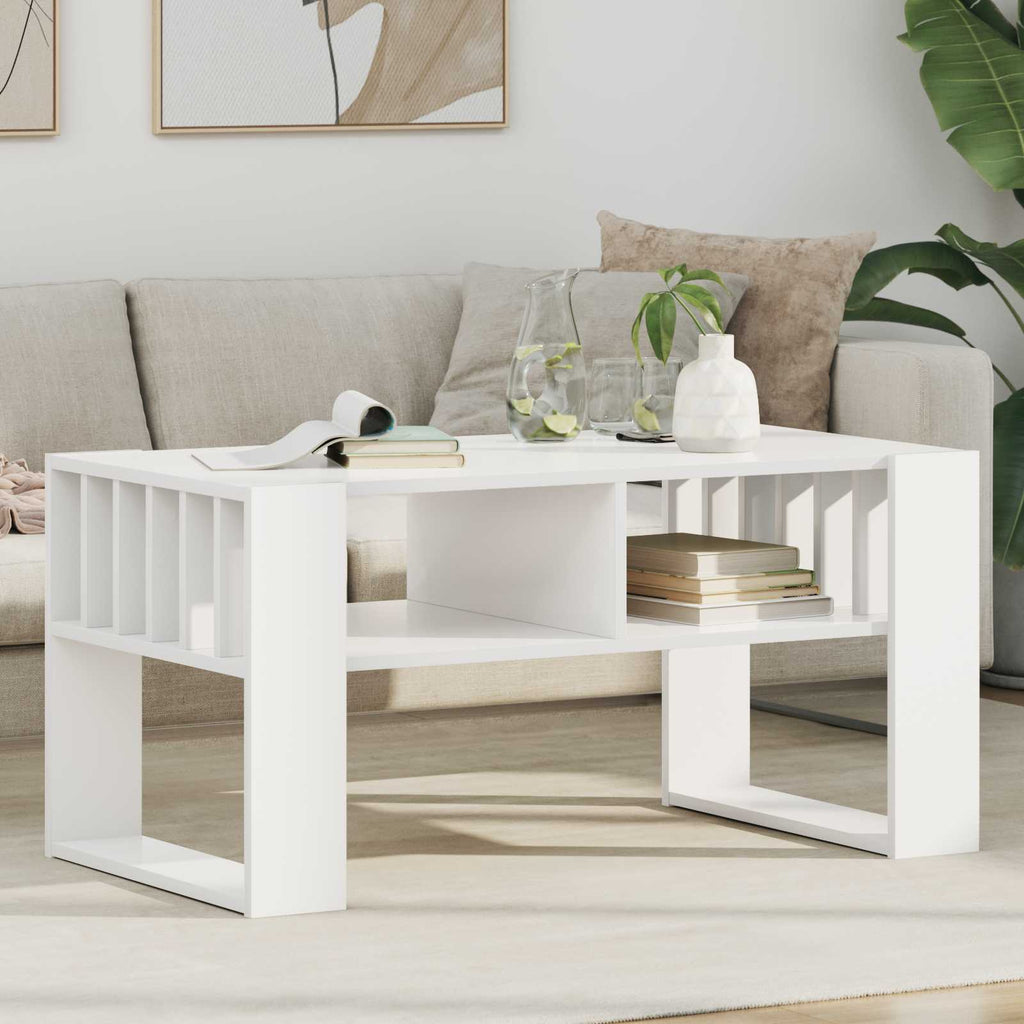 Tavolino da salotto Bianco 92 x 49,5 x 45 cm Legno multistrato