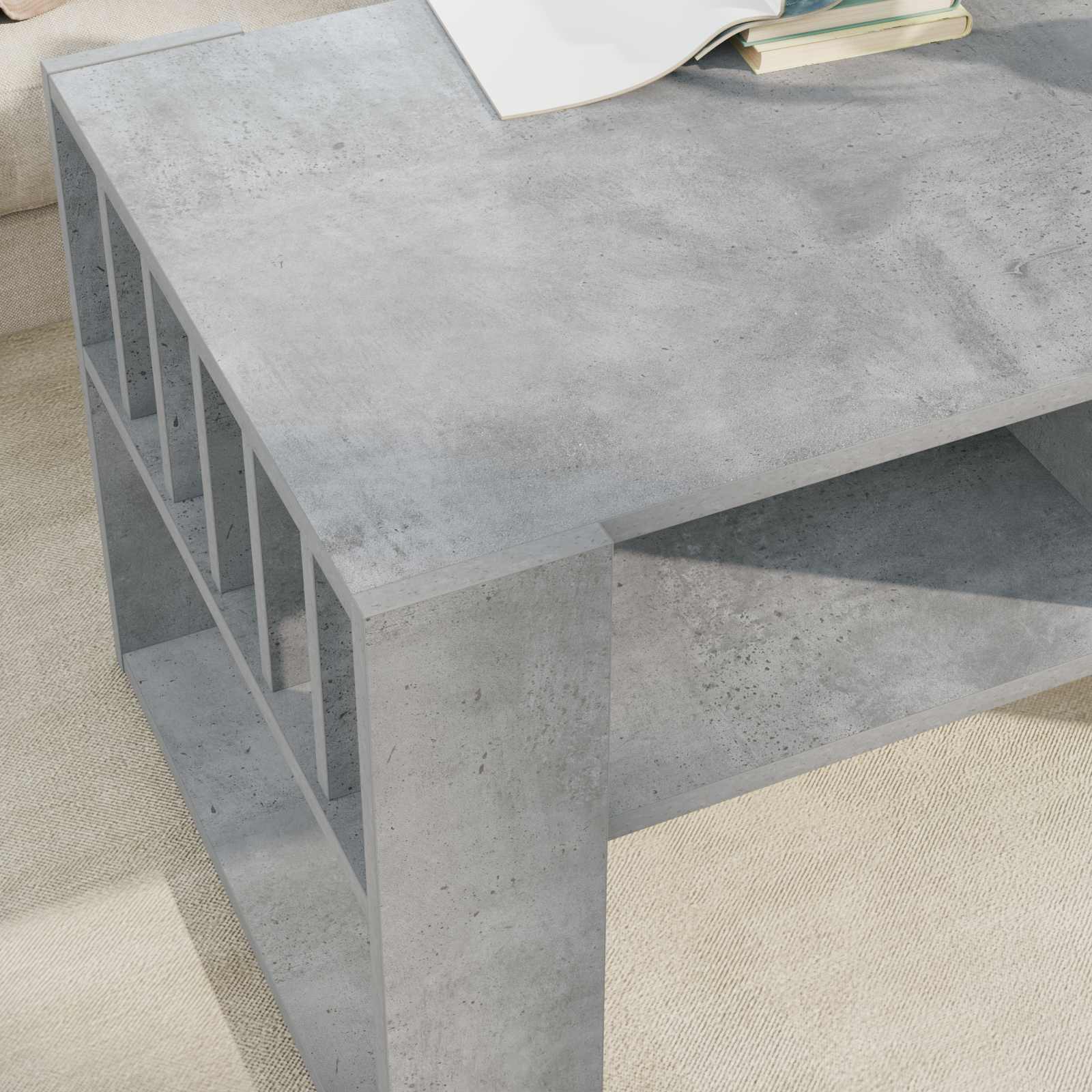 Tavolino da salotto Grigio cemento 92 x 49,5 x 45 cm
