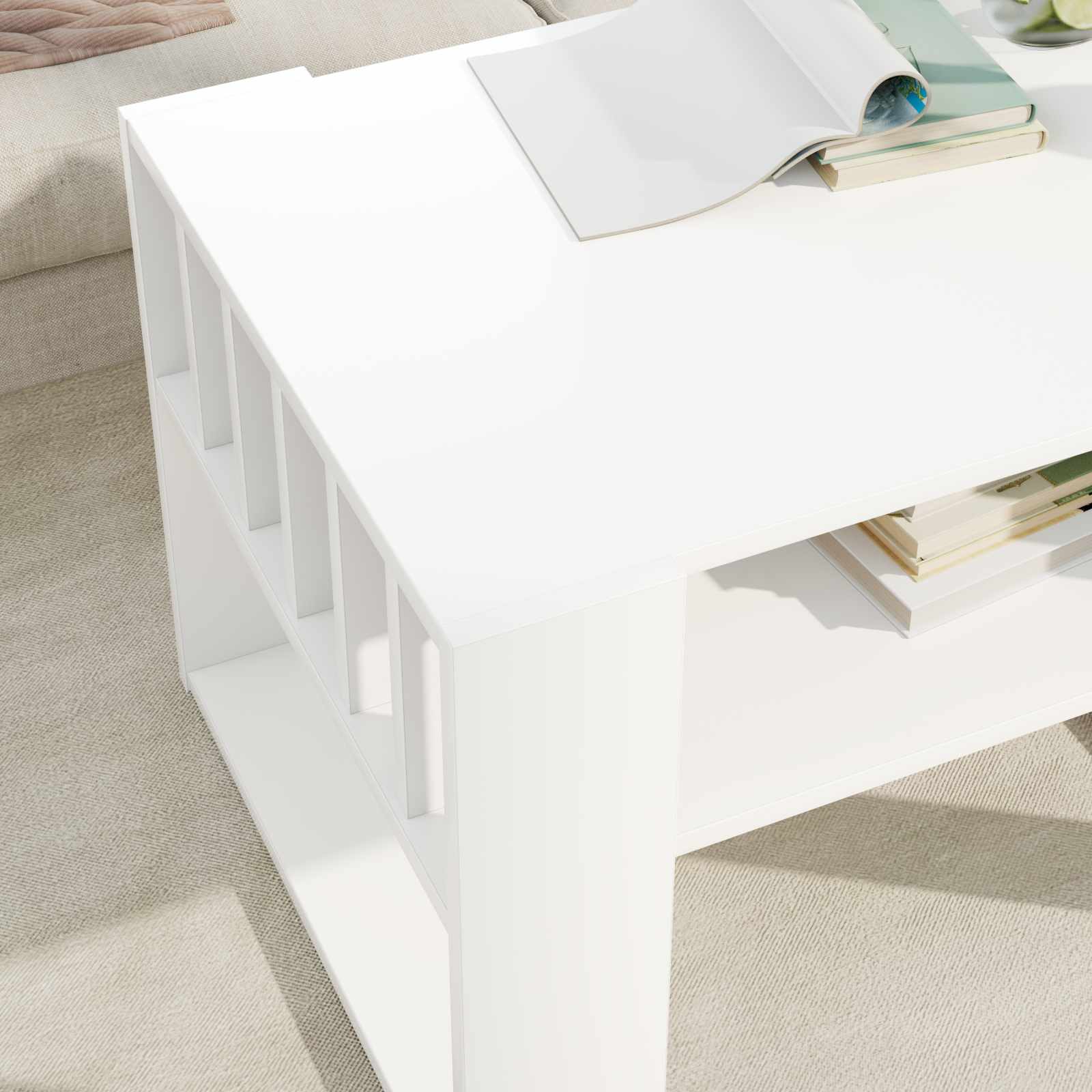 Tavolino da salotto Bianco 66 x 49,5 x 45 cm Legno multistrato
