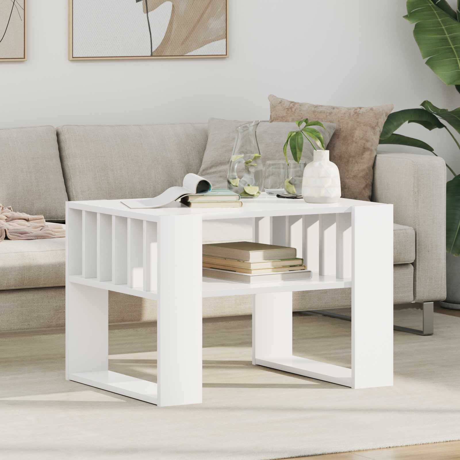 Tavolino da salotto Bianco 66 x 49,5 x 45 cm Legno multistrato
