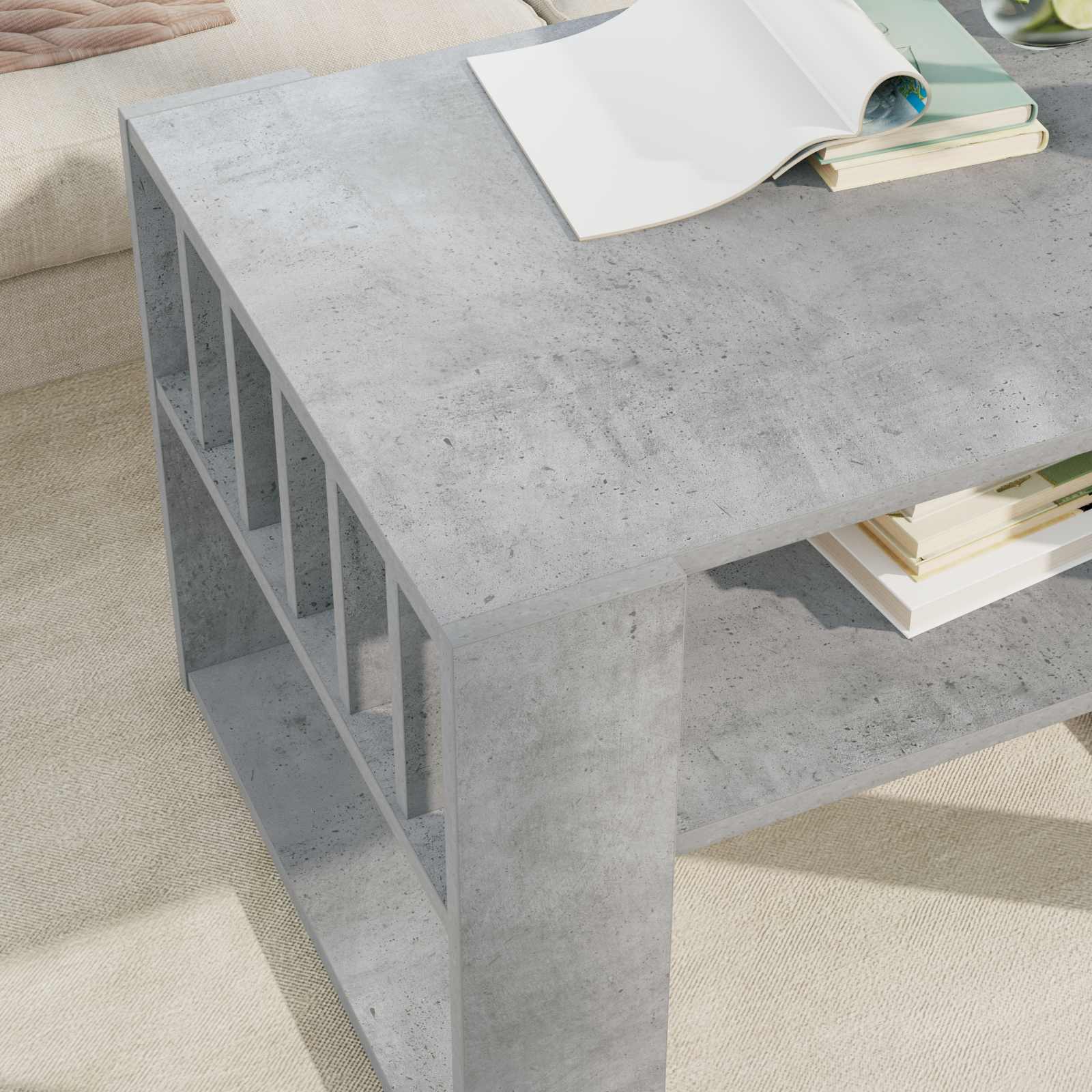 Tavolino da salotto Grigio cemento 66 x 49,5 x 45 cm