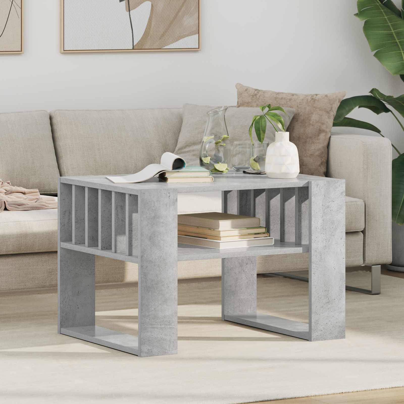 Tavolino da salotto Grigio cemento 66 x 49,5 x 45 cm