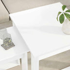 Set di Tavolini da Caffè 2 pcs Bianco Legno multistrato