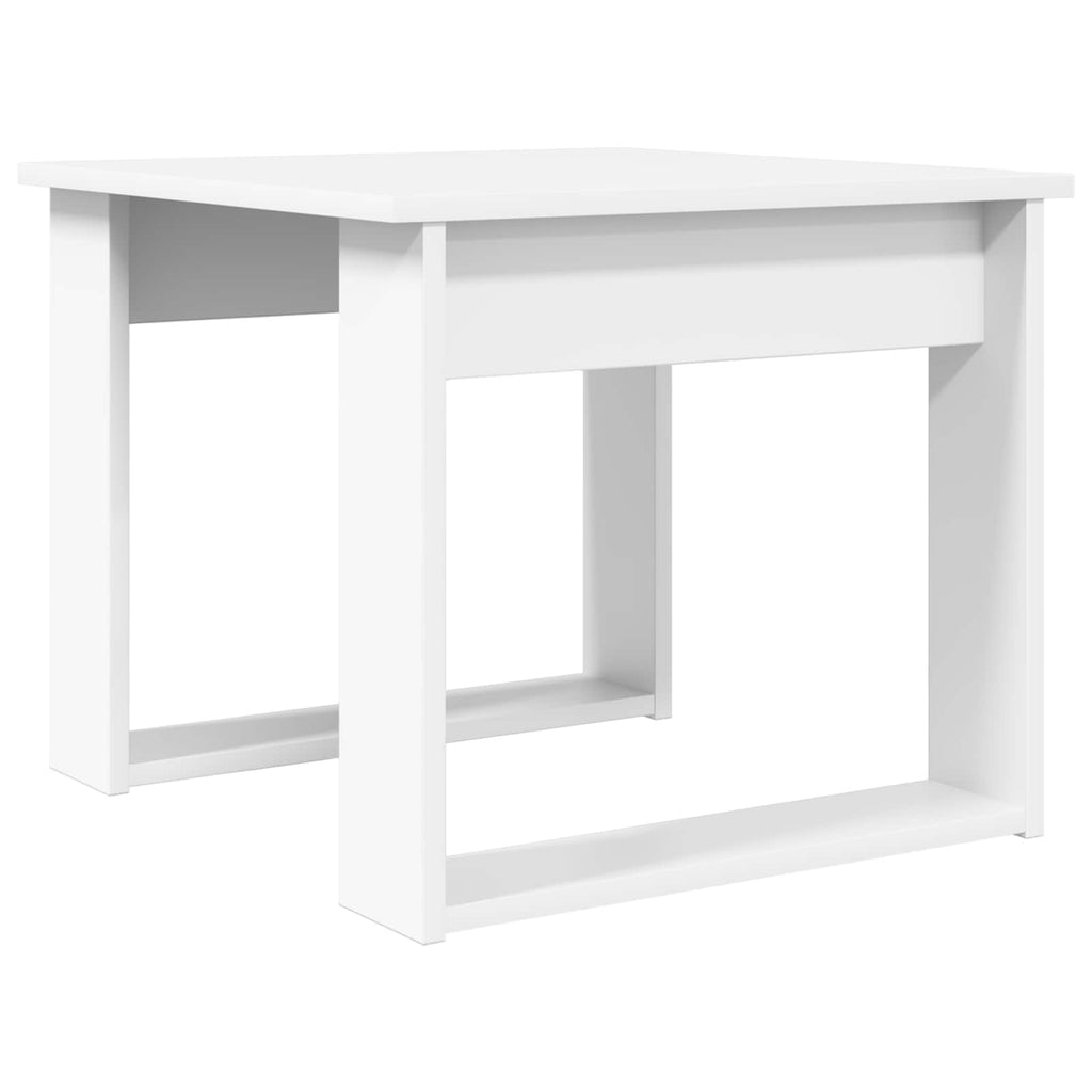 Set di Tavolini da Caffè 2 pcs Bianco Legno multistrato