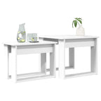 Set di Tavolini da Caffè 2 pcs Bianco Legno multistrato