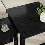 Set di Tavolini da Caffè 2 pcs Rovere Nero Legno multistrato