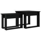 Set di Tavolini da Caffè 2 pcs Rovere Nero Legno multistrato