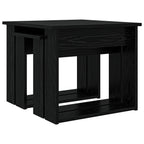 Set di Tavolini da Caffè 2 pcs Rovere Nero Legno multistrato