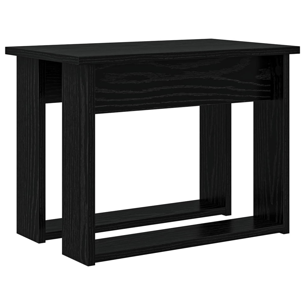 Set di Tavolini da Caffè 2 pcs Rovere Nero Legno multistrato