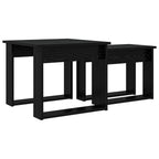 Set di Tavolini da Caffè 2 pcs Rovere Nero Legno multistrato