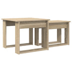 Set di Tavolini da Caffè 2 pcs Rovere Sonoma Legno multistrato