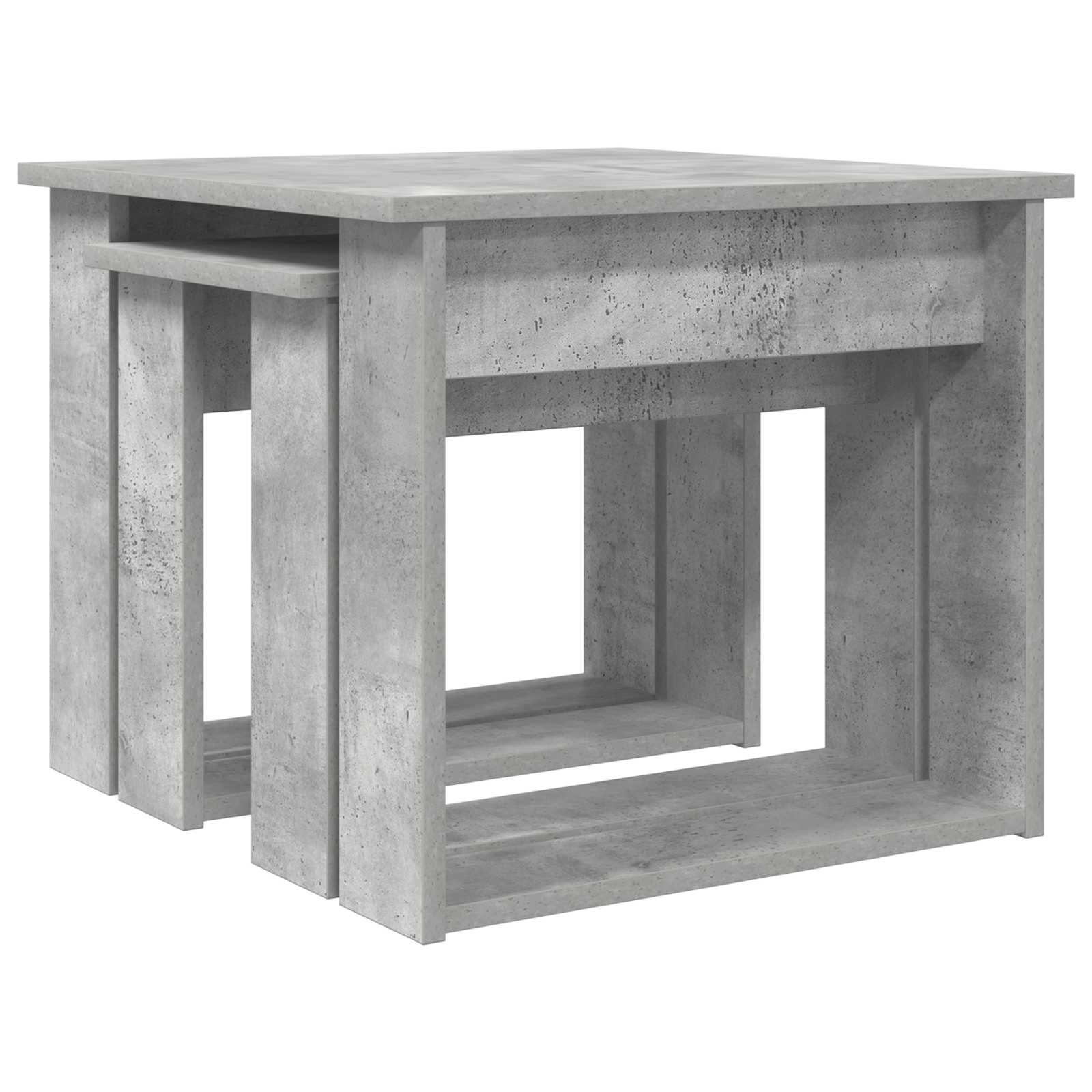 Set di Tavolini da Caffè 2 pcs Grigio cemento Legno multistrato