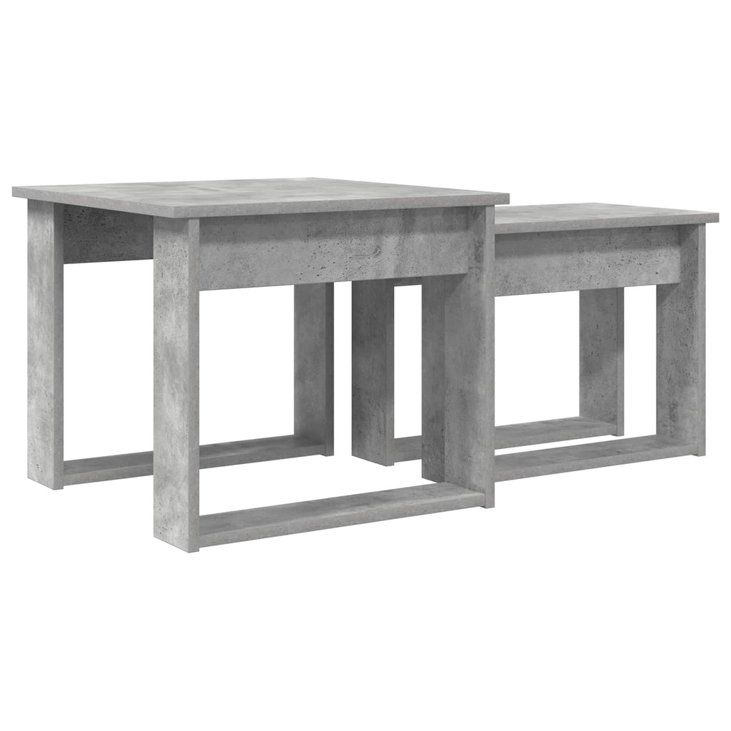 Set di Tavolini da Caffè 2 pcs Grigio cemento Legno multistrato