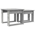 Set di Tavolini da Caffè 2 pcs Grigio cemento Legno multistrato