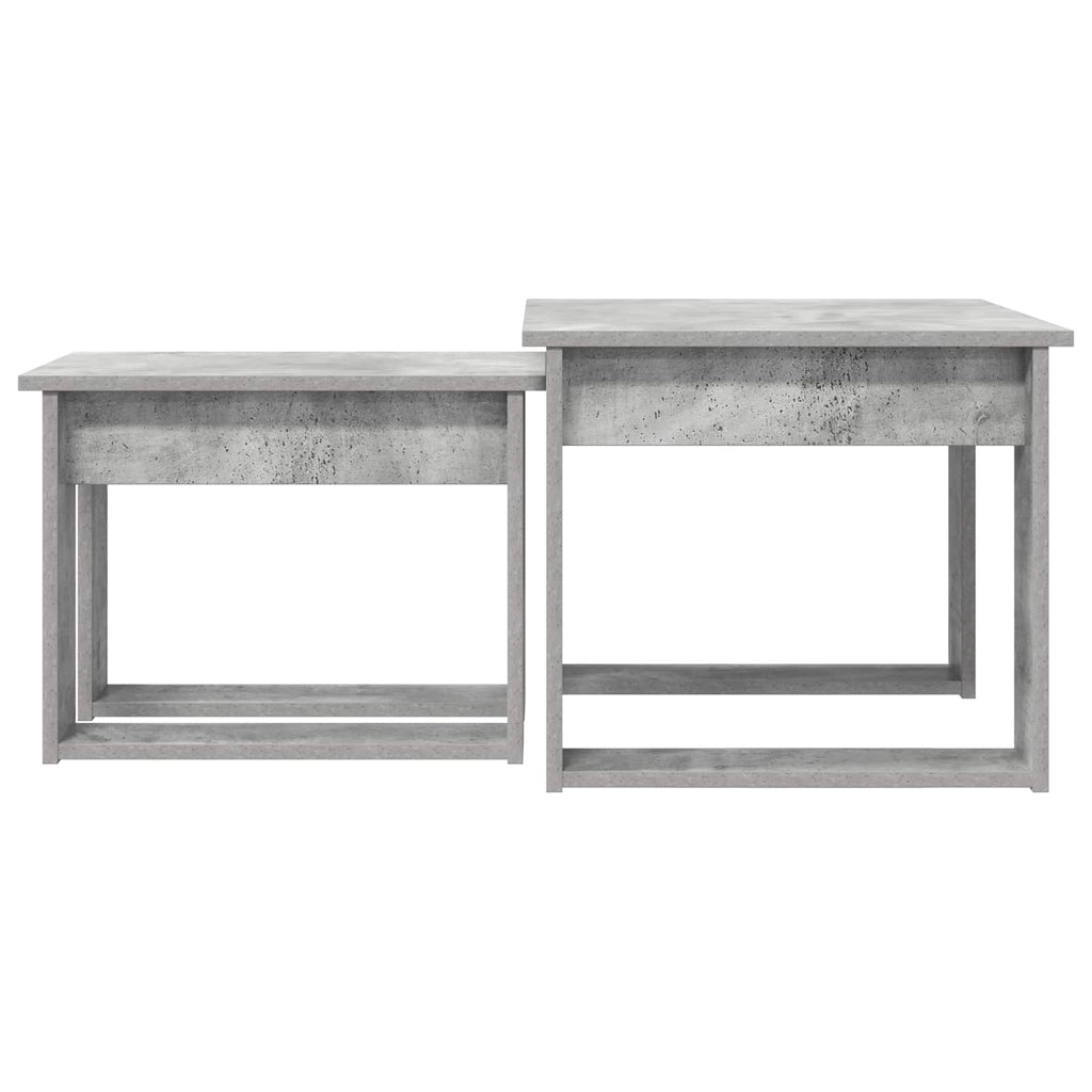 Set di Tavolini da Caffè 2 pcs Grigio cemento Legno multistrato