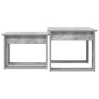 Set di Tavolini da Caffè 2 pcs Grigio cemento Legno multistrato
