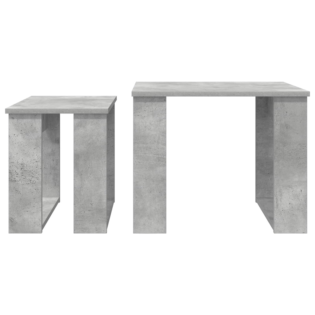 Set di Tavolini da Caffè 2 pcs Grigio cemento Legno multistrato