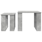 Set di Tavolini da Caffè 2 pcs Grigio cemento Legno multistrato