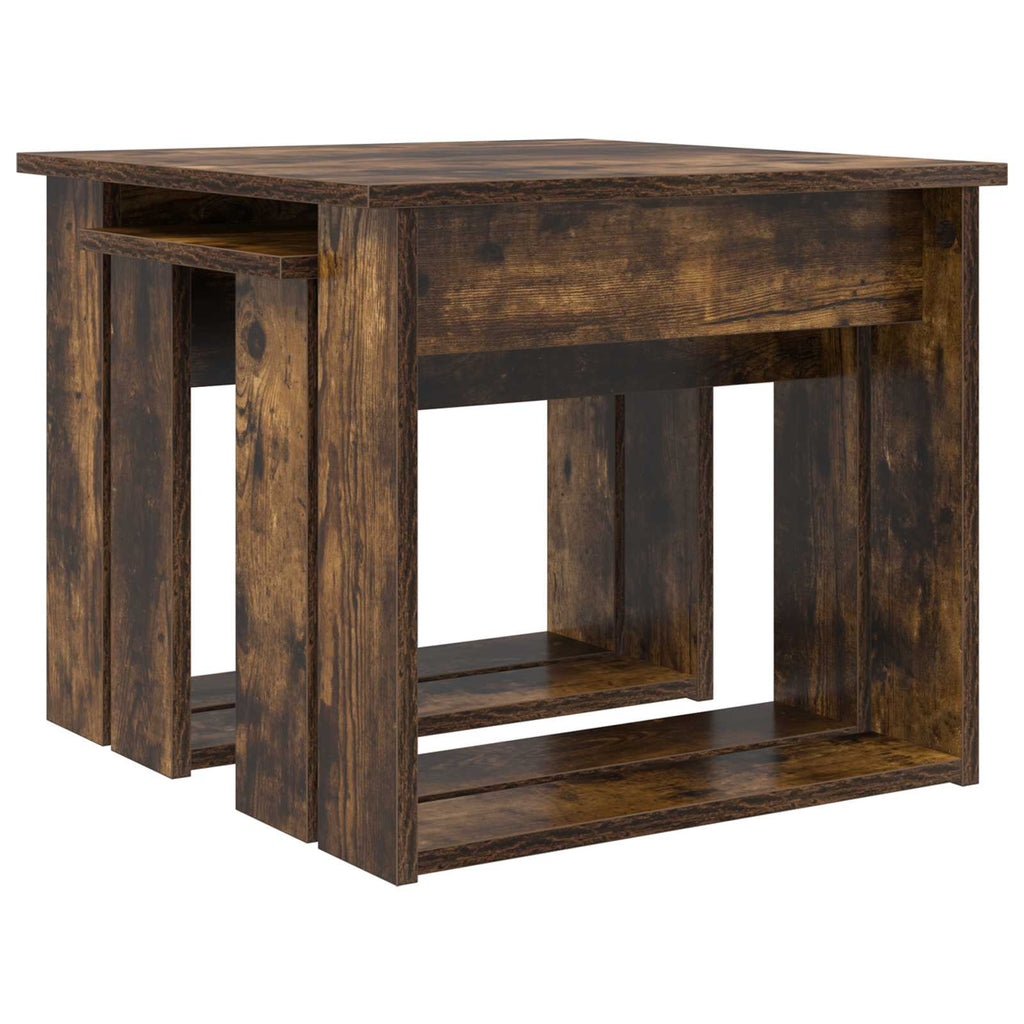 Set di Tavolini da Caffè 2 pcs Rovere fumé Legno multistrato