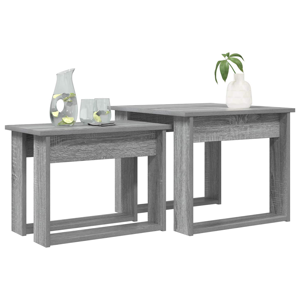 Set di Tavolini da Caffè 2 pcs Grigio Sonoma Legno multistrato
