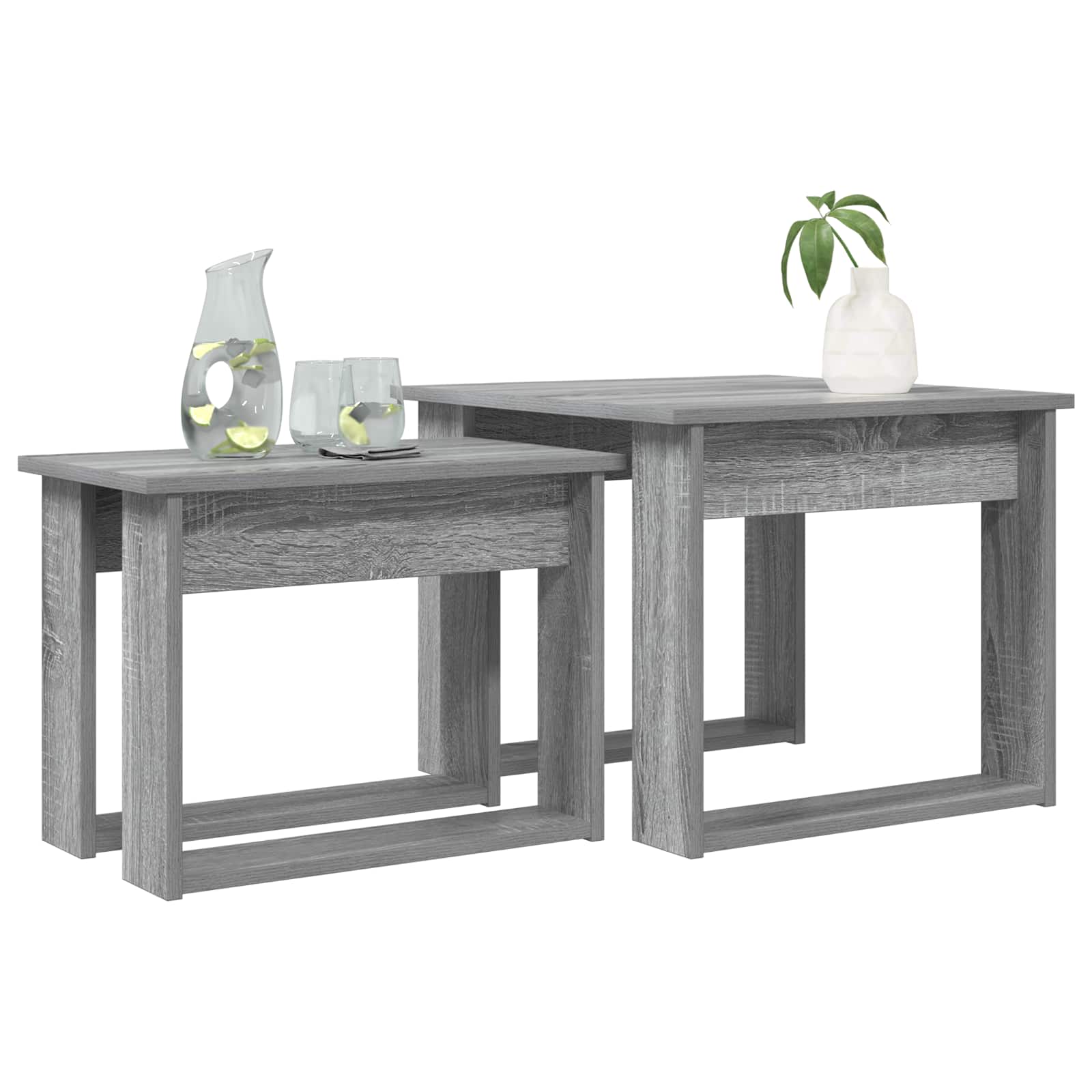 Set di Tavolini da Caffè 2 pcs Grigio Sonoma Legno multistrato
