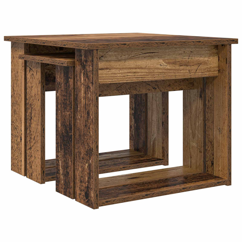 Set di Tavolini da Caffè 2 pcs Legno vecchio Legno multistrato
