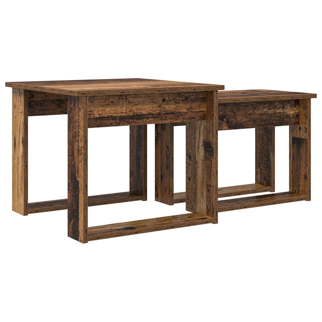 Set di Tavolini da Caffè 2 pcs Legno vecchio Legno multistrato