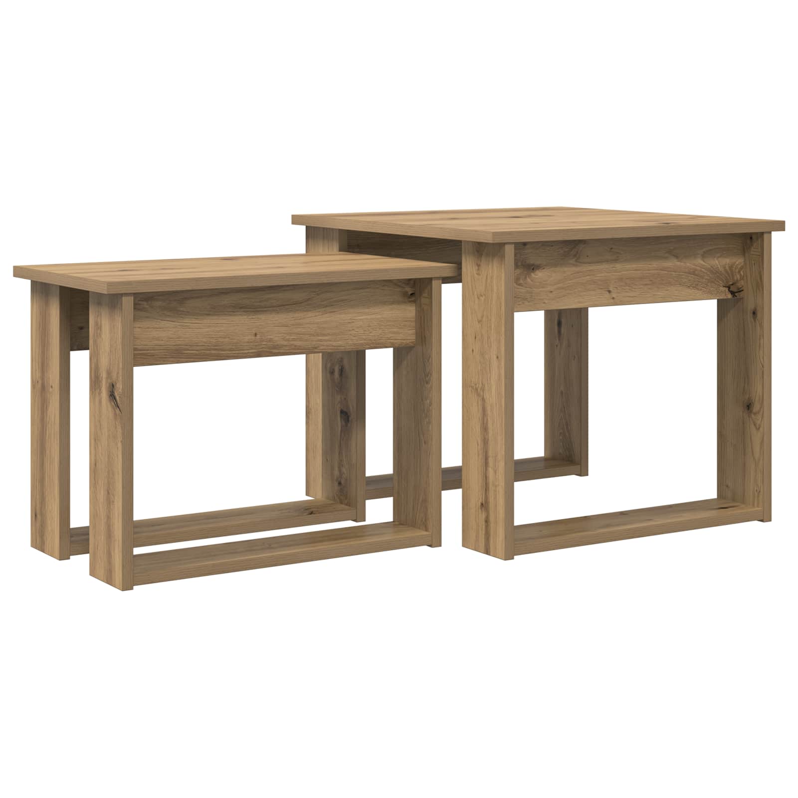 Set di Tavolini da Caffè 2 pcs Rovere artigianale