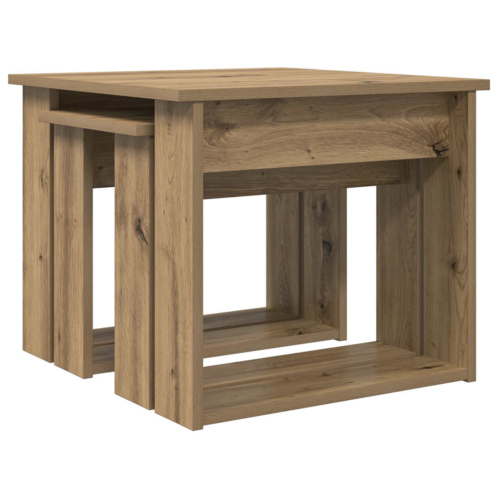 Set di Tavolini da Caffè 2 pcs Rovere artigianale