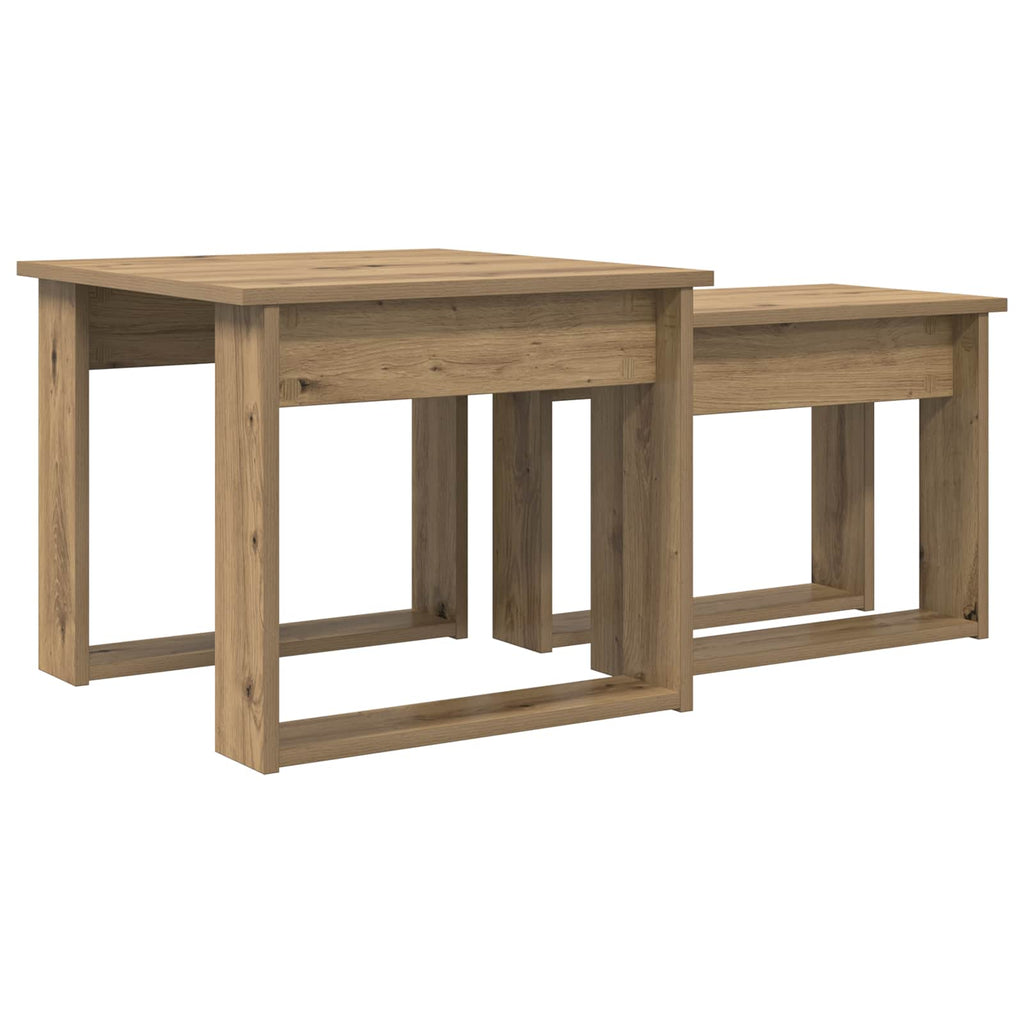 Set di Tavolini da Caffè 2 pcs Rovere artigianale