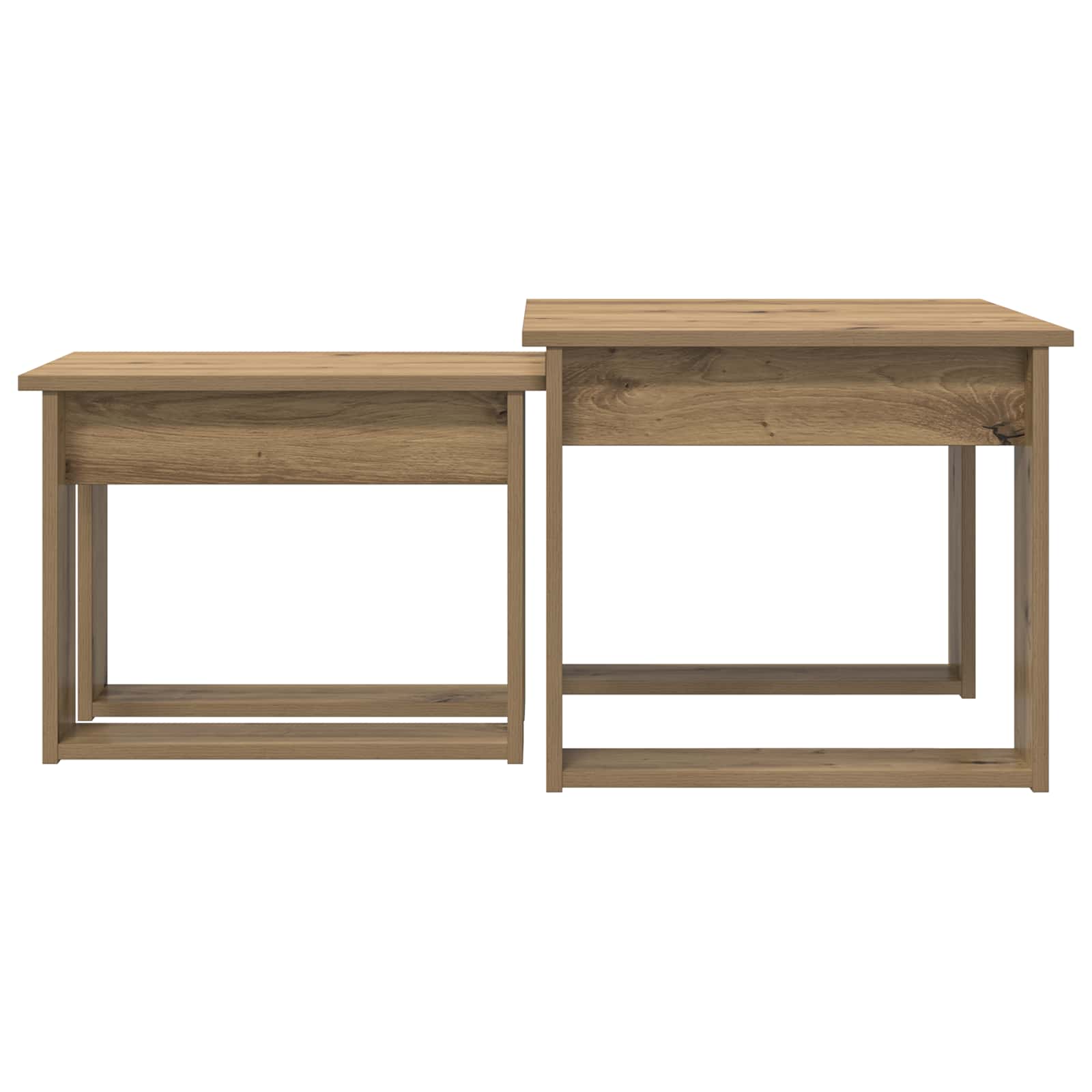 Set di Tavolini da Caffè 2 pcs Rovere artigianale