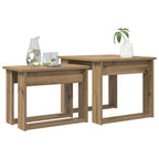 Set di Tavolini da Caffè 2 pcs Rovere artigianale