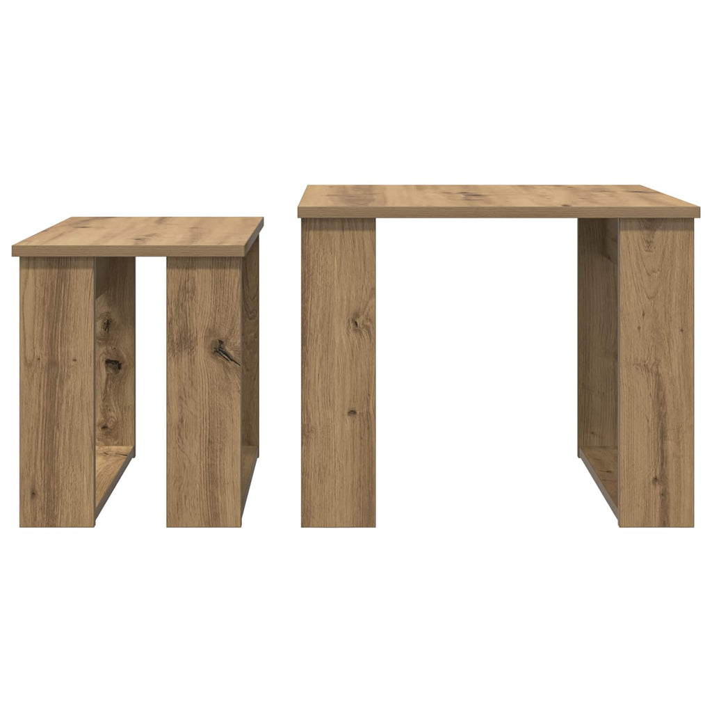Set di Tavolini da Caffè 2 pcs Rovere artigianale