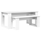 Set di Tavolini da Caffè 2 pcs Bianco Legno multistrato