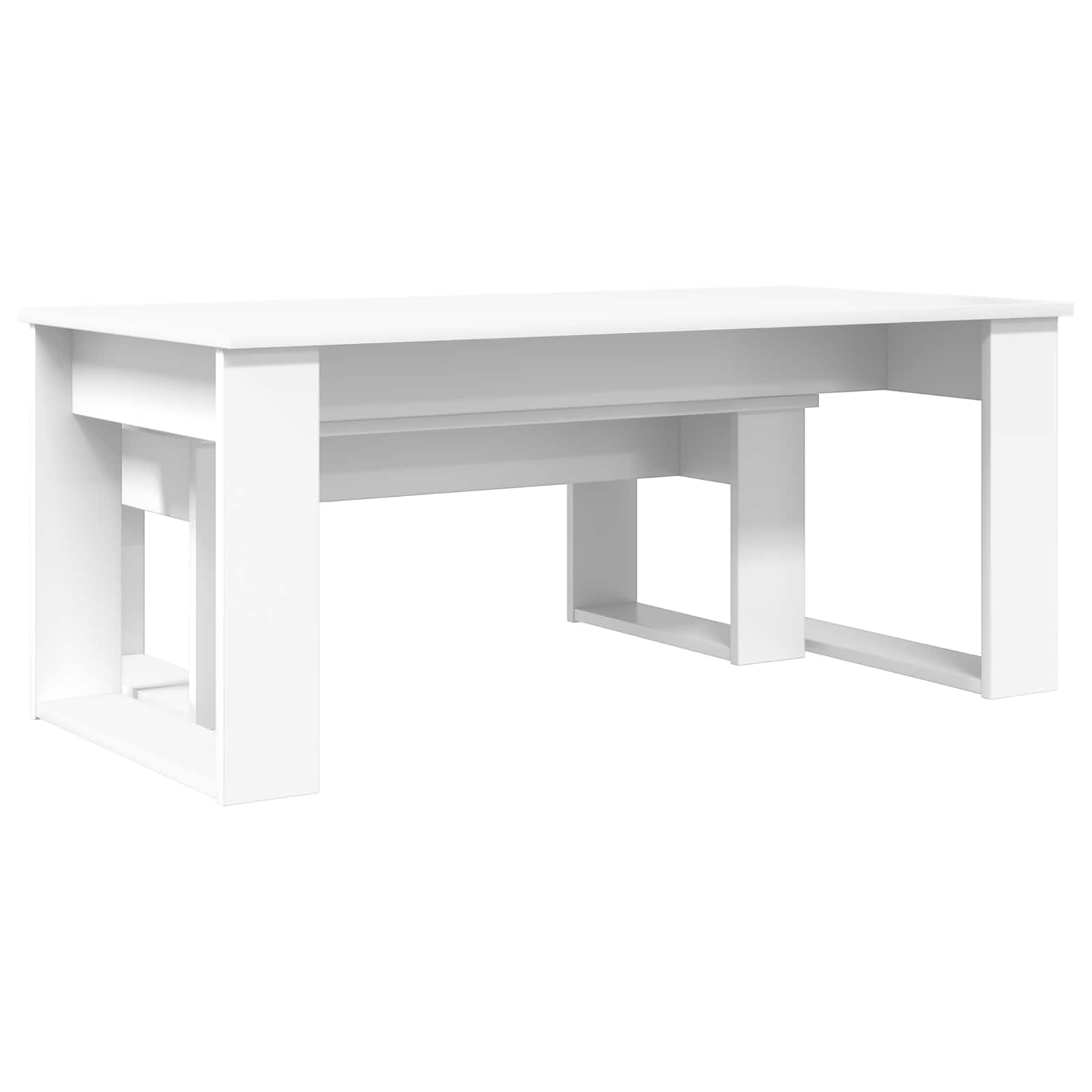 Set di Tavolini da Caffè 2 pcs Bianco Legno multistrato