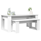 Set di Tavolini da Caffè 2 pcs Bianco Legno multistrato