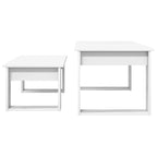 Set di Tavolini da Caffè 2 pcs Bianco Legno multistrato