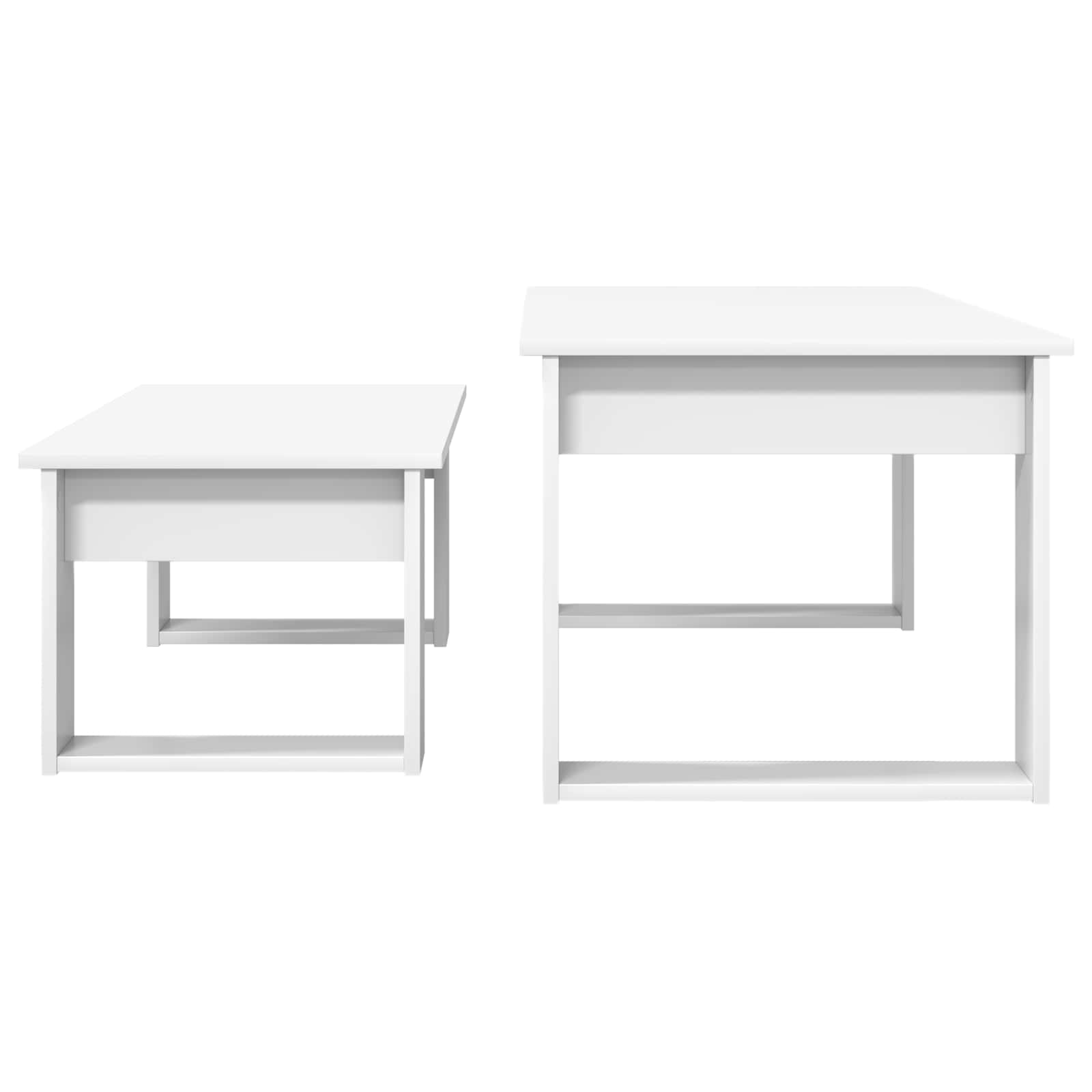 Set di Tavolini da Caffè 2 pcs Bianco Legno multistrato