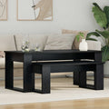 Set di Tavolini da Caffè 2 pcs Rovere Nero Legno multistrato