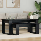 Set di Tavolini da Caffè 2 pcs Rovere Nero Legno multistrato