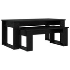 Set di Tavolini da Caffè 2 pcs Rovere Nero Legno multistrato