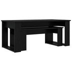 Set di Tavolini da Caffè 2 pcs Rovere Nero Legno multistrato