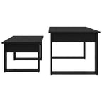 Set di Tavolini da Caffè 2 pcs Rovere Nero Legno multistrato