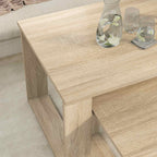 Set di Tavolini da Caffè 2 pcs Rovere Sonoma Legno multistrato