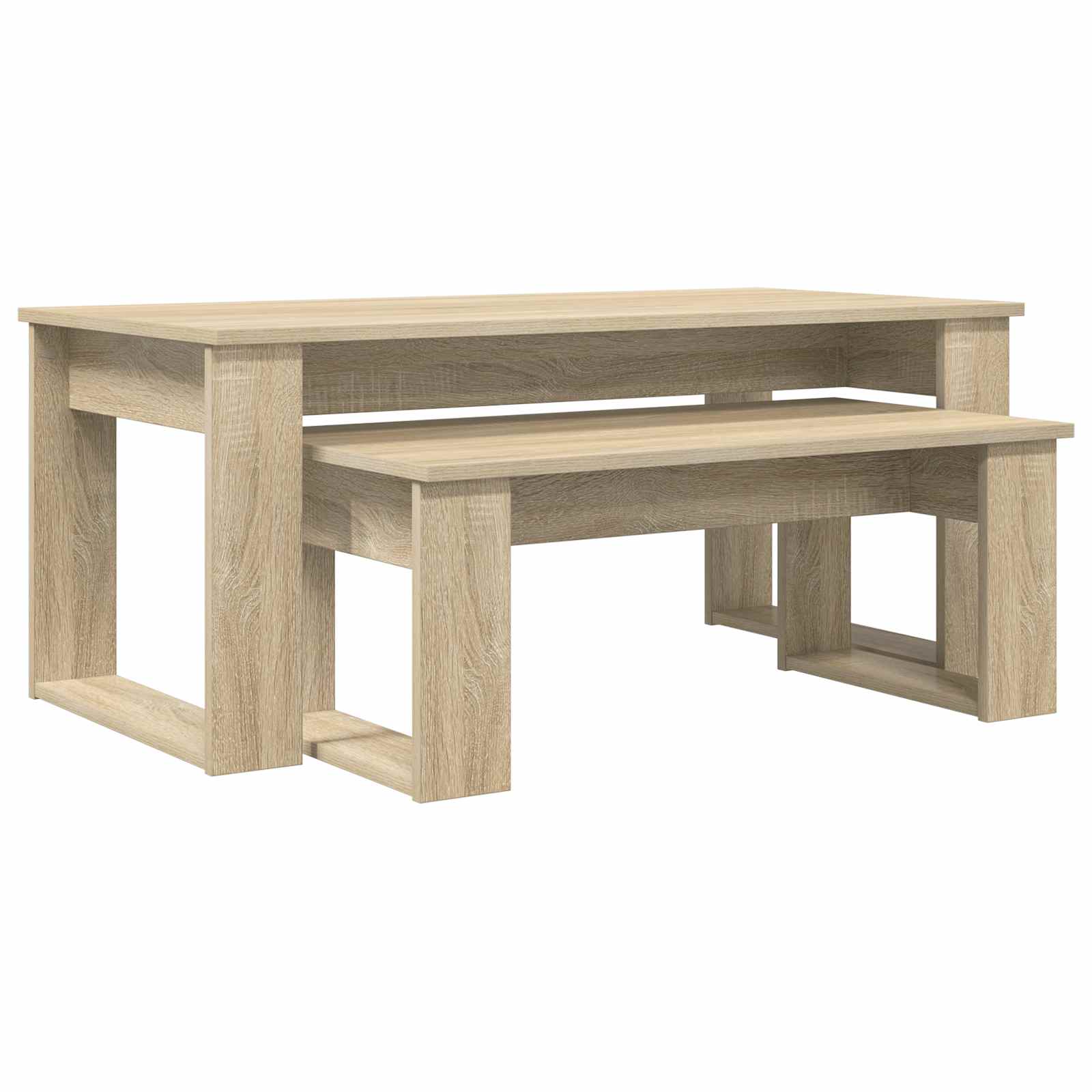 Set di Tavolini da Caffè 2 pcs Rovere Sonoma Legno multistrato