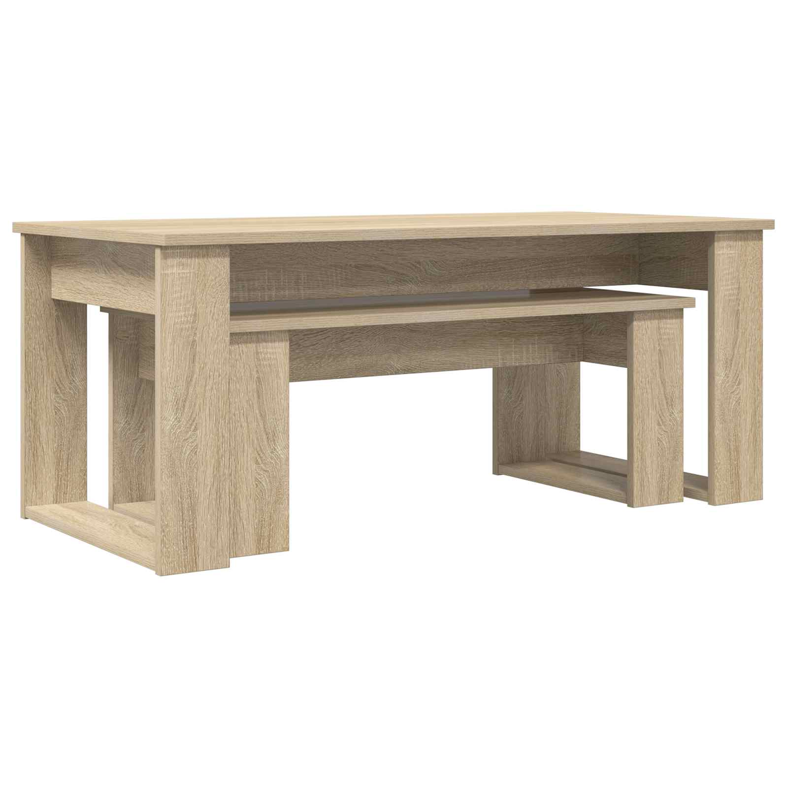 Set di Tavolini da Caffè 2 pcs Rovere Sonoma Legno multistrato