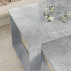 Set di Tavolini da Caffè 2 pcs Grigio cemento Legno multistrato