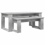 Set di Tavolini da Caffè 2 pcs Grigio cemento Legno multistrato
