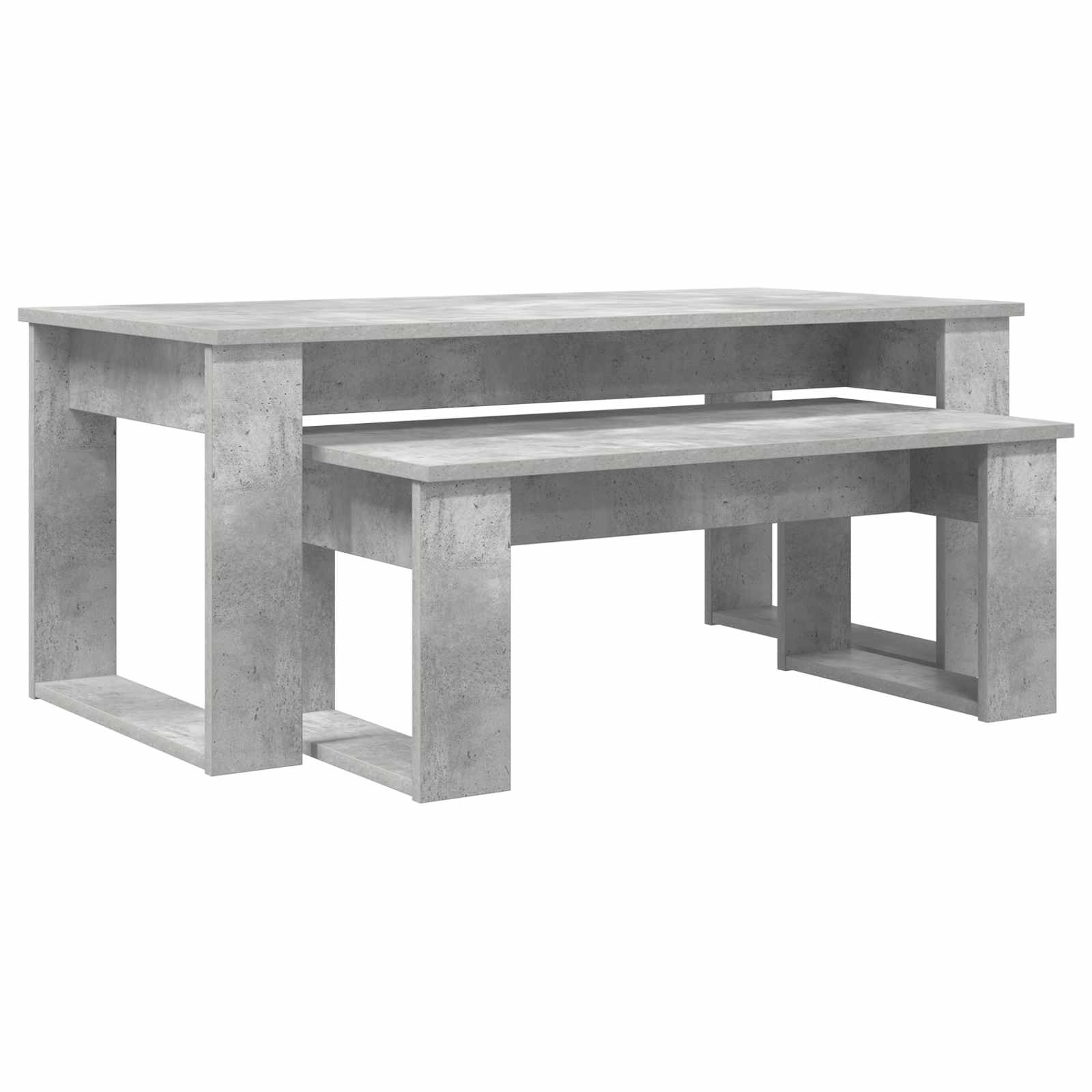 Set di Tavolini da Caffè 2 pcs Grigio cemento Legno multistrato